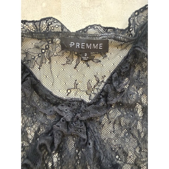 PREMME Women's Plus Size Black Lace Lingerie Mini Dress Slip Size 3X Velvet - Picture 5 of 11